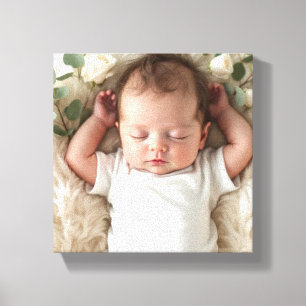 Baby's Photo Personalise Canvas Print