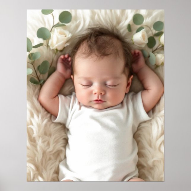 Baby's Photo Personalise Poster (Front)