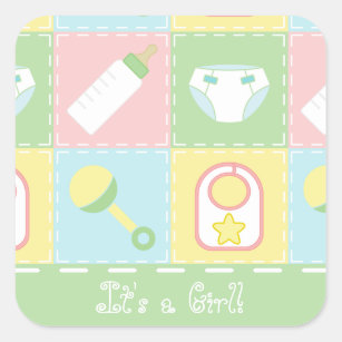 Baby's Quilt Announcement Sticker