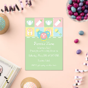 Baby's Quilt Shower Acrylic Invitations