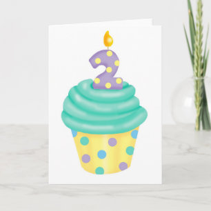 Baby's second birthday - cupcake card