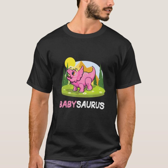 Babysaurus Dinosaur  Cute Kiddo Triceratops 2 T-Shirt (Front)