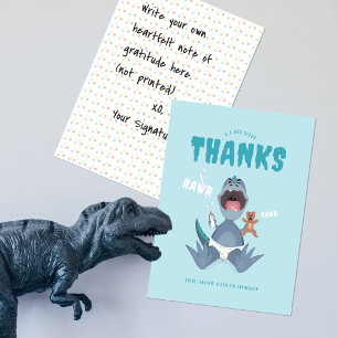 Babysaurus T-rex Blue Thank You Card