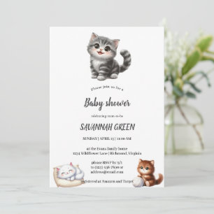 babyshower cat invitation