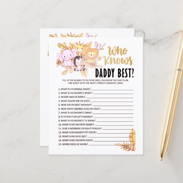 BabyShower Game (Front/Back In Situ)
