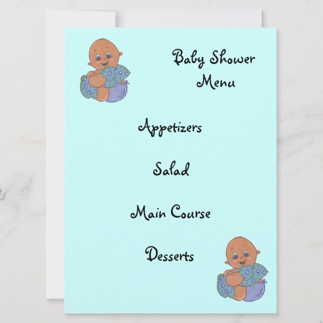 babyshower menu invitation (Front)
