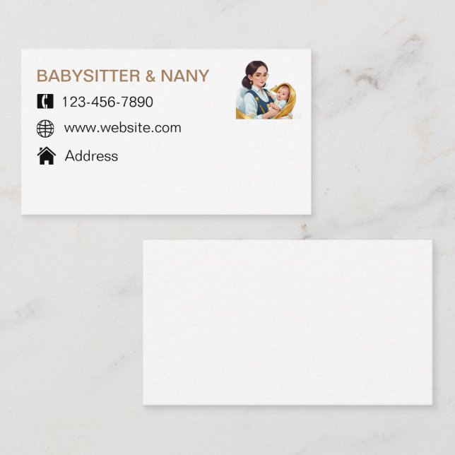 babysitter and Nany Business Card (Front/Back)