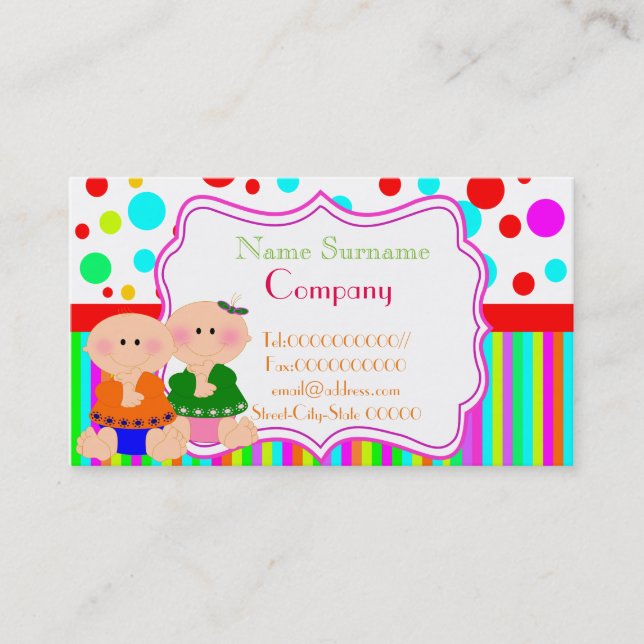babysitter,babysitting, nursery school .... business card (Front)
