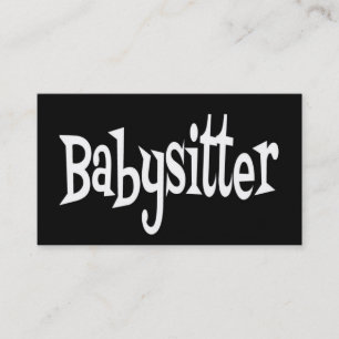 Babysitter Black and White Business Card