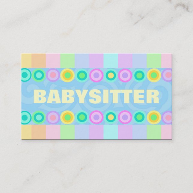 Babysitter business cards (Front)