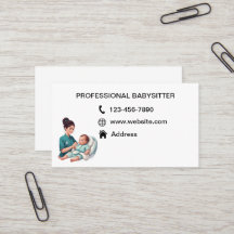 babysitter business cards