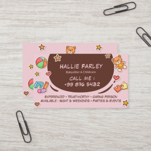 Babysitter Business   cute chocolate stickers Business Card