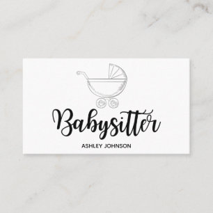 Babysitter Calligraphy Aesthetics Modern Elegant   Business Card