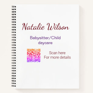 Babysitter child daycare nanny add name details q notebook