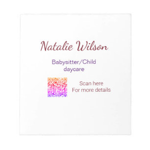 Babysitter child daycare nanny add name details q  notepad