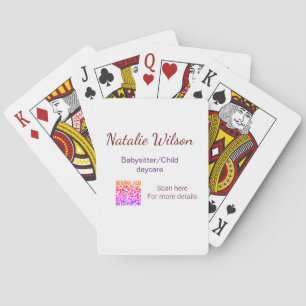 Babysitter child daycare nanny add name details q playing cards