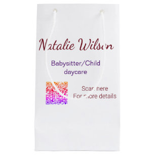 Babysitter child daycare nanny add name details q small gift bag