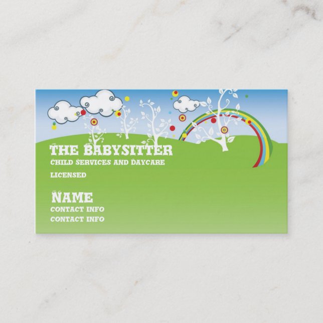 babysitter childcare Business card (Front)