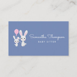 Babysitter, Childcare, Day Care, Nanny Cute Bunny Business Card