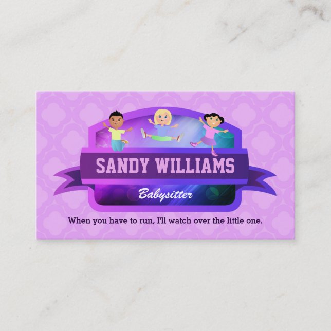 Babysitter Children business cards (Front)