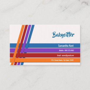 Babysitter Colourful Crisscross Signs Business Business Card