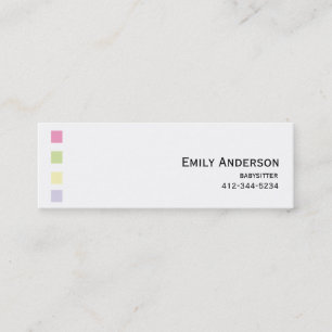 Babysitter Colourful Squares Business Card