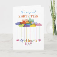 Babysitter, Cute Mother's Day Rainbow Clouds