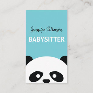 Babysitter Cute Panda Childcare Babysitting Business Card