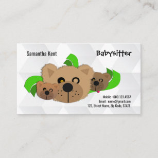 Babysitter Cute Teddy Bear Mama Cubs Business Card