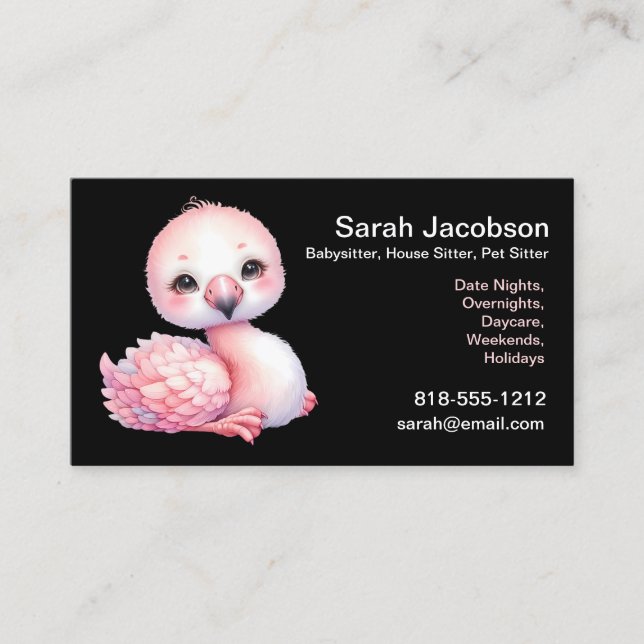 Babysitter, House Sitter, Pet Sitting Business Card (Front)