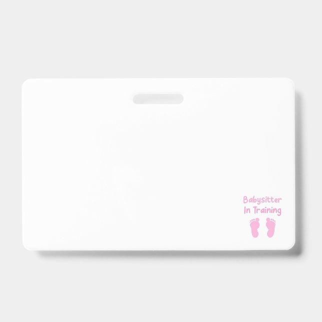 Babysitter In Training ID Badge (Front)