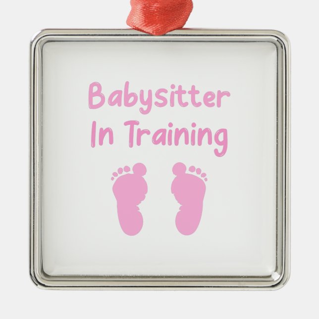 Babysitter In Training Metal Tree Decoration (Front)
