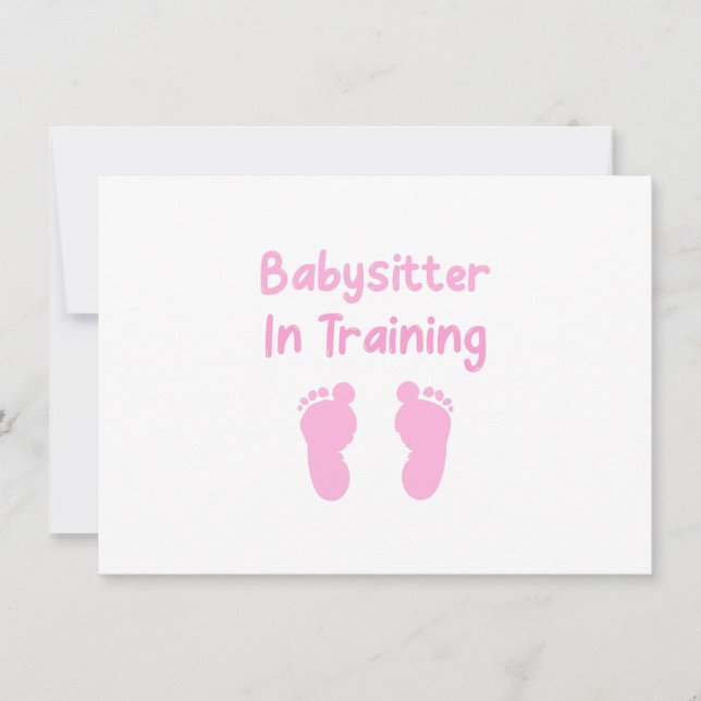 Babysitter In Training Thank You Card (Front)