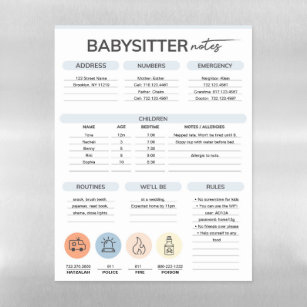 Babysitter Information Sheet
