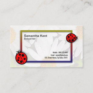 Babysitter Ladybug Daisy Photo Frame Business Card