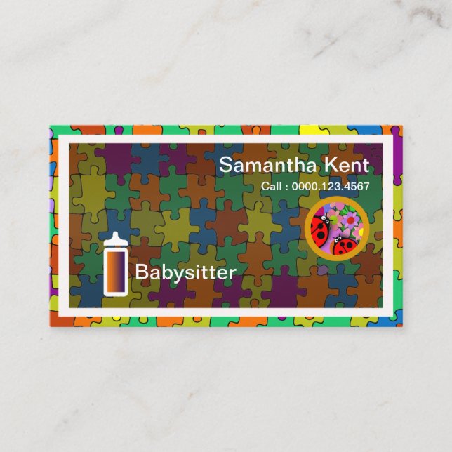 Babysitter Magnificent Jigsaw Puzzle Business Card (Front)