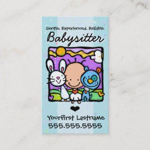 Babysitter.Nanny.Child Care.Custom text/colour Business Card