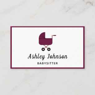 Babysitter Nanny Classy Modern Elegant Child Care Business Card