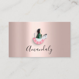 Babysitter Nanny Professional Child Daycare Rose Business Card