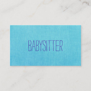 Babysitter or Nanny, Cute, Turquoise, Blue Business Card
