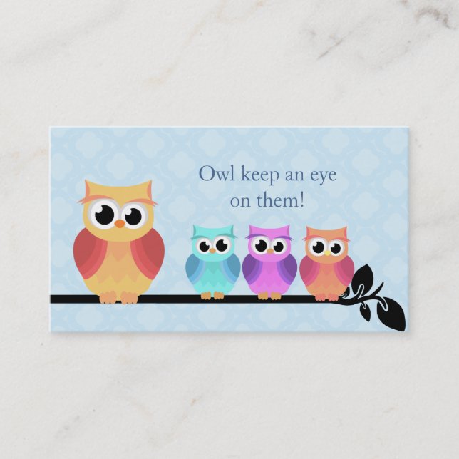 Babysitter Owl Business Cards (Front)