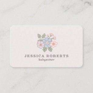 Babysitter pastel floral  Business Card
