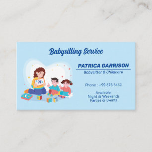 Babysitter Professional Business   Nanny Childcare Business Card