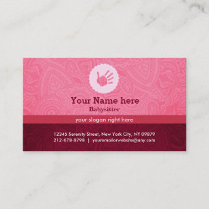 Babysitter slogans business card