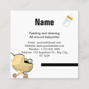 babysitter square business card