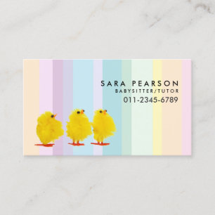 Babysitter Tutor Child Care Cute Baby Chickens Business Card