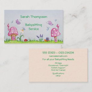 Babysitter Watercolor Business Card