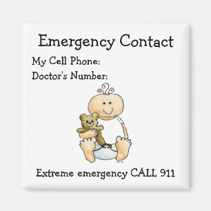 Babysitter's Emergency Contact Magnet
