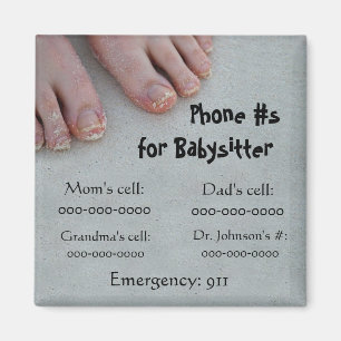 Babysitter's phone # Magnet
