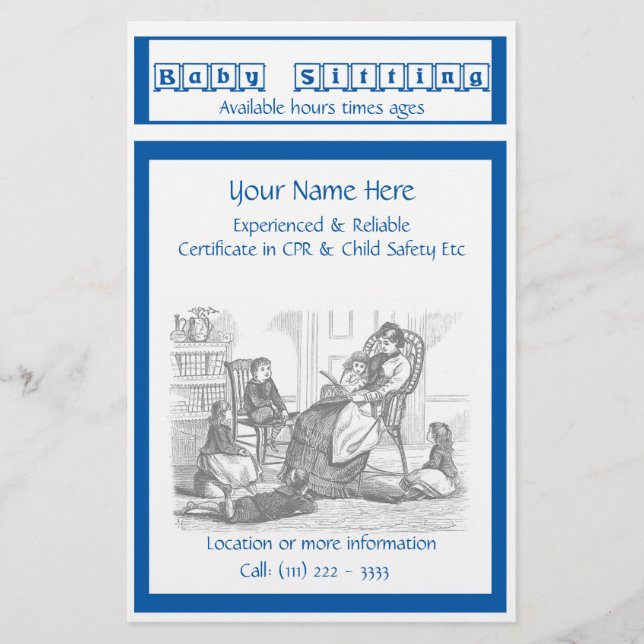 Babysitting and Child Care Flyer (Front)